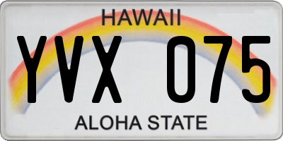 HI license plate YVX075