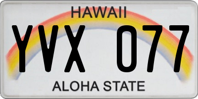 HI license plate YVX077