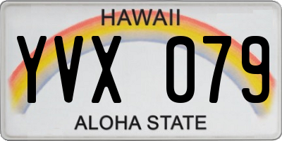 HI license plate YVX079