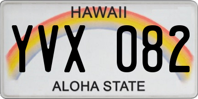 HI license plate YVX082