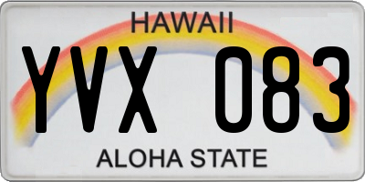 HI license plate YVX083