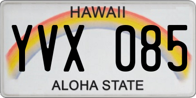 HI license plate YVX085