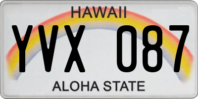 HI license plate YVX087