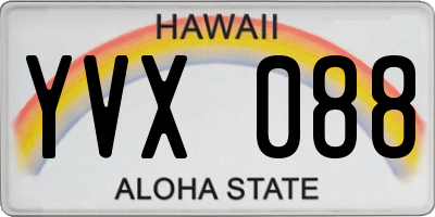 HI license plate YVX088