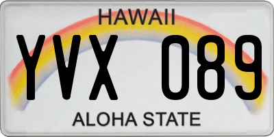 HI license plate YVX089