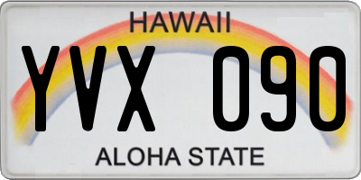 HI license plate YVX090