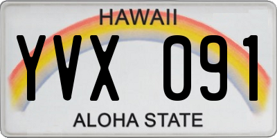 HI license plate YVX091