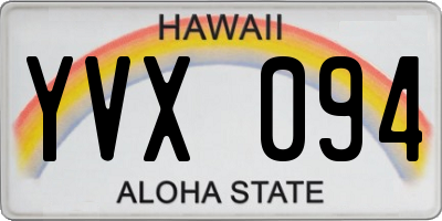 HI license plate YVX094