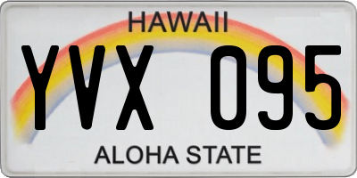 HI license plate YVX095