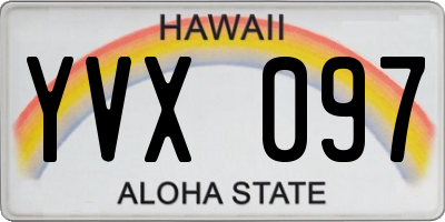 HI license plate YVX097