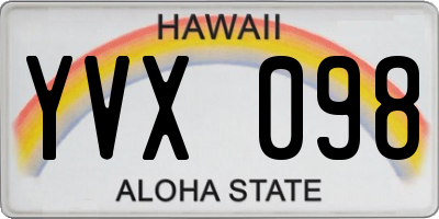 HI license plate YVX098