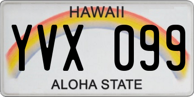 HI license plate YVX099