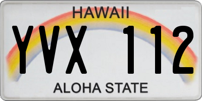HI license plate YVX112