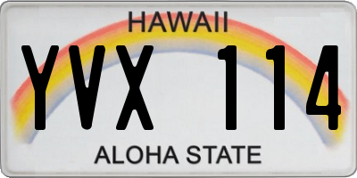 HI license plate YVX114