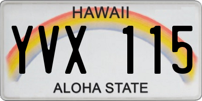 HI license plate YVX115