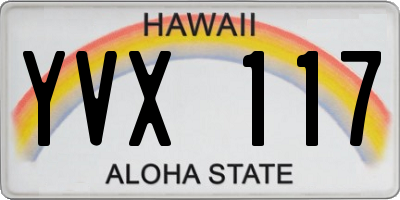 HI license plate YVX117