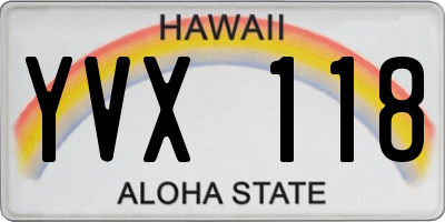HI license plate YVX118