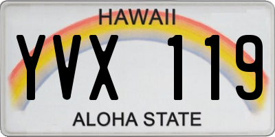 HI license plate YVX119