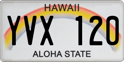 HI license plate YVX120