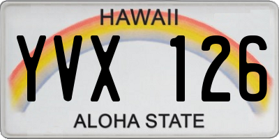 HI license plate YVX126