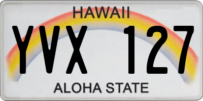HI license plate YVX127
