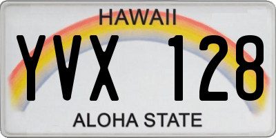 HI license plate YVX128