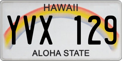 HI license plate YVX129