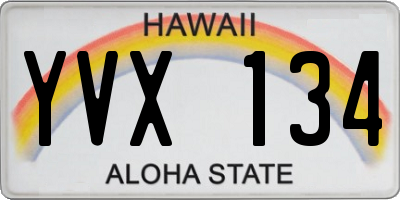 HI license plate YVX134