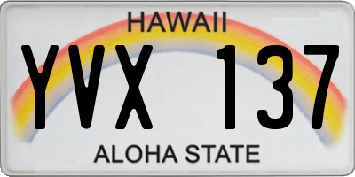 HI license plate YVX137