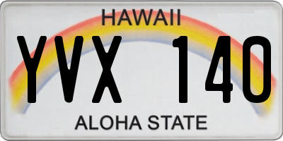 HI license plate YVX140