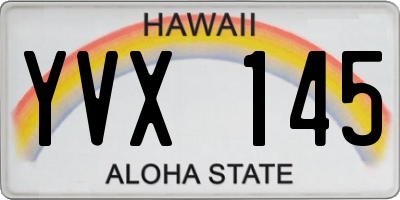 HI license plate YVX145