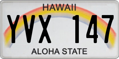 HI license plate YVX147