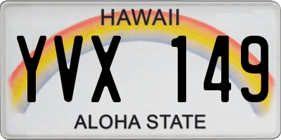 HI license plate YVX149