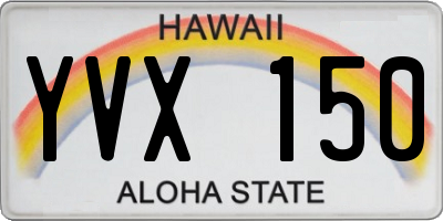 HI license plate YVX150