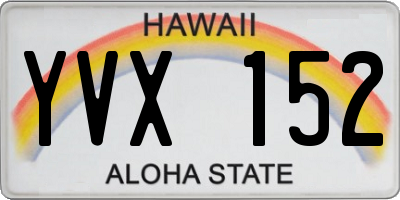 HI license plate YVX152