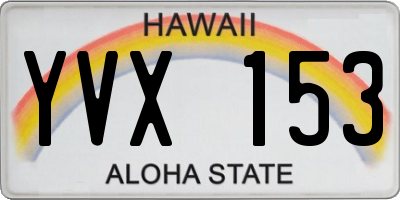 HI license plate YVX153