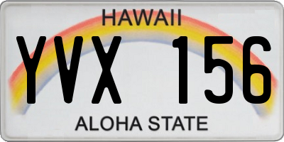 HI license plate YVX156
