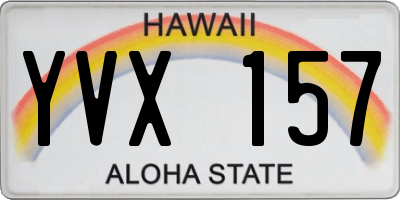 HI license plate YVX157
