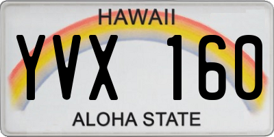 HI license plate YVX160