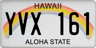 HI license plate YVX161