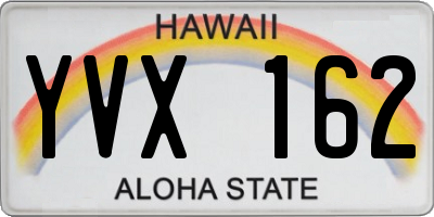 HI license plate YVX162