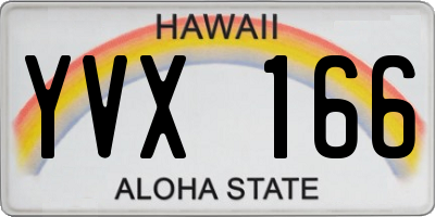 HI license plate YVX166