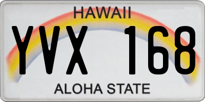 HI license plate YVX168