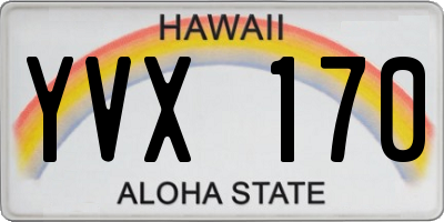 HI license plate YVX170