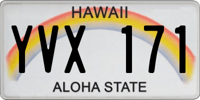 HI license plate YVX171
