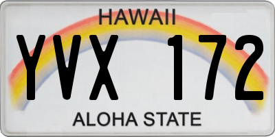 HI license plate YVX172