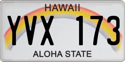 HI license plate YVX173