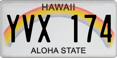 HI license plate YVX174