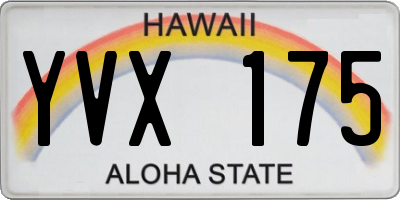 HI license plate YVX175