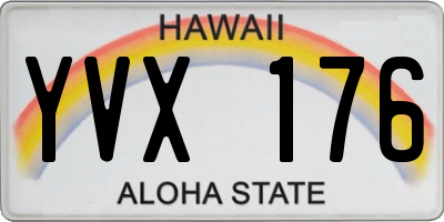 HI license plate YVX176
